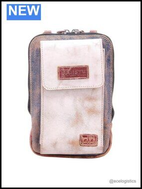 Crossbody Handbag Organic Cotton Lining Adjustable Strap Zip Closure Leather